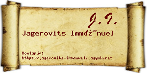 Jagerovits Immánuel névjegykártya